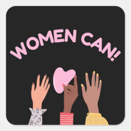 Frauen können weiblich quadratischer aufkleber
