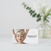 Frauen Kopfmassage Visitenkarte (Stehend Vorderseite)