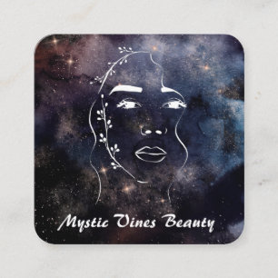 *~* Frauen kosmische Pflanze Goddess Floral QR Neb Quadratische Visitenkarte