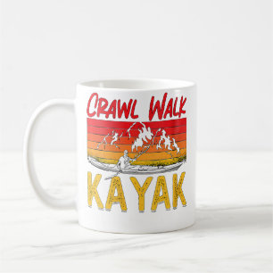 Frauen Krabbeln Gehen Kayak Liebt Paddel Schneller Kaffeetasse