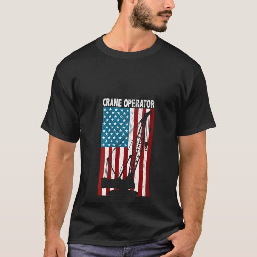 Frauen Kranführer Hebehaken Patriotisch Ameri T-Shirt (Vorderseite)