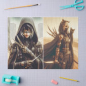 Frauen Krieg in Schwarz mit zwei Bildern Decoupage Seidenpapier (Basteln)