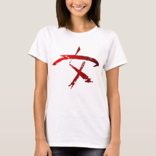Frauen-Kriegers-Symbol über Weiß T-Shirt