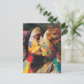 Frauen Küssen farbenfrohe Mischmedien-Collage Postkarte (Stehend Vorderseite)