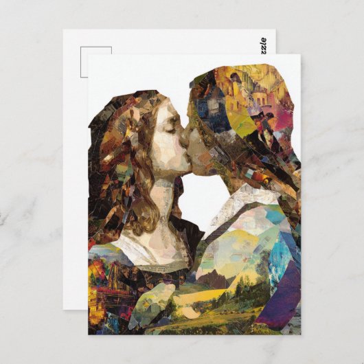 Frauen küssen gemischte Medienkollektion Postkarte (Vorne/Hinten)