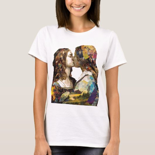 Frauen küssen gemischte Medienkollektion T-Shirt (Vorderseite)