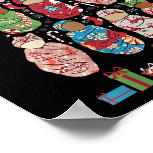 Frauen L&amp;d Pflege Weihnachtsbaumarbeit und Del Poster (Ecke)