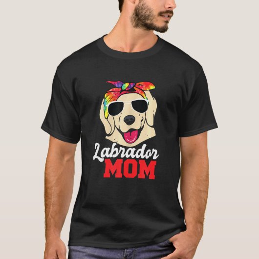 Frauen Labrador Mama Hausbesitzerin Gefärbte Krawa T-Shirt (Vorderseite)
