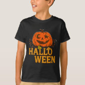 Frauen lächeln Pumpkin Moon Star Eyes Halloween Hu T-Shirt (Vorderseite)