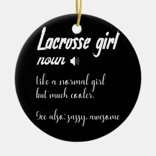 Frauen Lacrosse Girl Definition für Lax Keramik Ornament (Vorne)