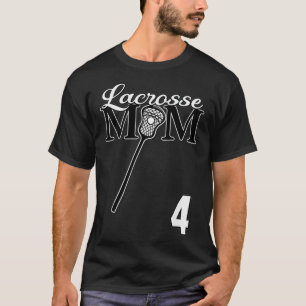 Frauen Ladys Lacrosse Mama LAX #4 Player Jersey Fa T-Shirt