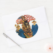 Frauen-Landarmee Runder Aufkleber (Umschlag)