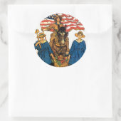 Frauen-Landarmee Runder Aufkleber (Tasche)