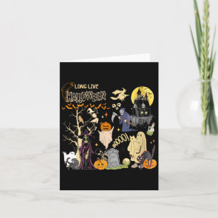 Frauen Lang Lebe Halloween Schwarze Katze Gift Hex Karte