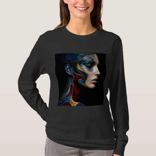 Frauen-Langschläfer-T - Shirt-Kunstwerk 1 T-Shirt (Vorderseite)