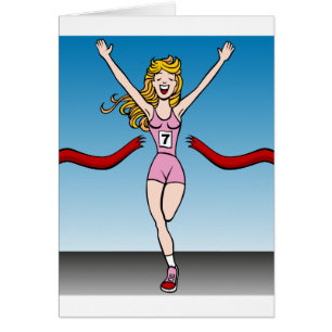 Frauen-Läufer-gewinnender Rennen-Cartoon