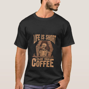 Frauen Leben Kurz genießen Sie Ihren Kaffee V Neck T-Shirt