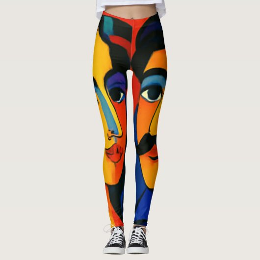 Frauen Leggings farbenfrohes Design (Vorderseite)