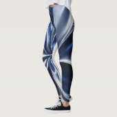 FRAUEN LEGGINGS METALLIC DARK BLUE (Links)