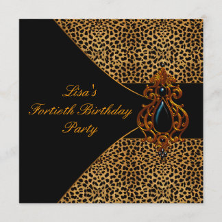 Frauen Leopard 40. Geburtstags-Party Einladung