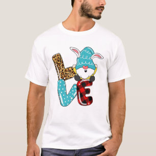 Frauen Leopard Liebe Osterfest Ei Jagdkorb T-Shirt