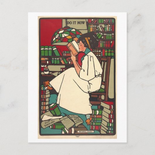 Frauen lesen Art Deco Postkarte (Vorderseite)