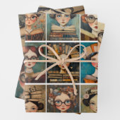 Frauen lesen Bücher Geschenkpapier Set (Beispiel)