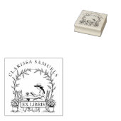 Frauen lesen Gartentisch-Blume mit Ex Libris Gummistempel (Stempel)