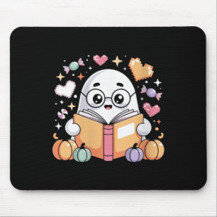 Frauen lesen Geist Halloween-Kunst für Bücherwürme Mousepad