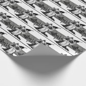 Frauen lesen mit schwarzer Katze Geschenkpapier (Ecke)