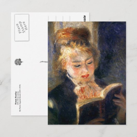 Frauen lesen postkarte (Vorne/Hinten)