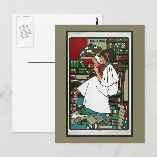 Frauen lesen postkarte (Vorne/Hinten)