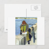 Frauen lesen postkarte (Vorne/Hinten)