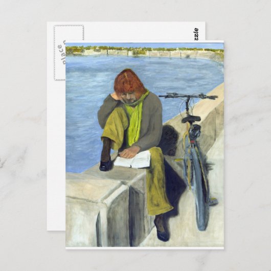 Frauen lesen postkarte (Vorne/Hinten)