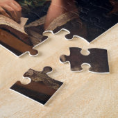 Frauen-Lesung durch einen Papier-Glocke Schatten, Puzzle (Seite)