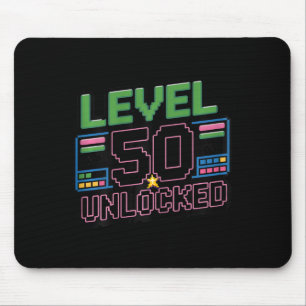 Frauen Level 50 Freigeschaltet Lustiger Gamer 50. Mousepad