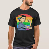 Frauen LGBT Gay Lesbian Pride Feminist Rainbow Fla T-Shirt (Vorderseite)