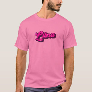 Frauen Libra Geburtstag Zodiac Astrologie Rosa Gra T-Shirt