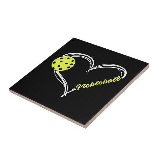 Frauen Liebe Pickleball - niedliches Pickleball-Sp Fliese (Seite)