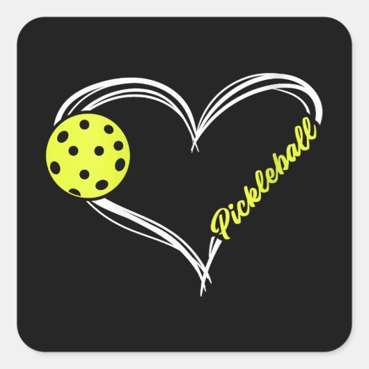 Frauen Liebe Pickleball - niedliches Pickleball-Sp Quadratischer Aufkleber (Vorderseite)