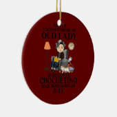 Frauen, Lieben, die geboren im Juli häkeln Keramik Ornament (Rechts)