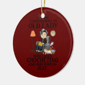 Frauen, Lieben, die geboren im Juli häkeln Keramik Ornament (Links)