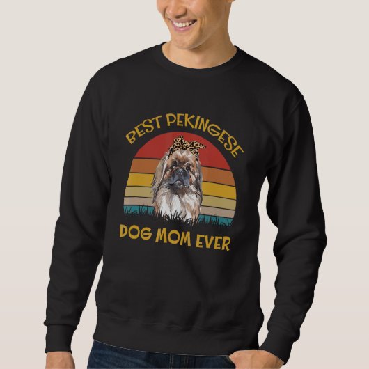 Frauen lieben Hundehalter Beste Hündin Mama Peking Sweatshirt (Vorderseite)