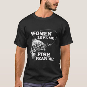 Frauen lieben mich Fische fürchten mich Lustiger V T-Shirt