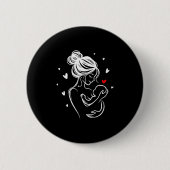 Frauen lieben Mum Baby Hug Herz Kind Geburt V-nec Button (Vorderseite)