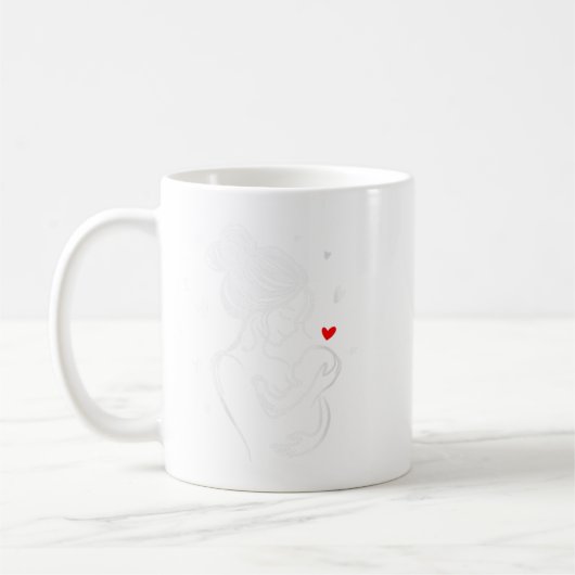 Frauen lieben Mum Baby Hug Herz Kind Geburt V-nec Kaffeetasse (Links)