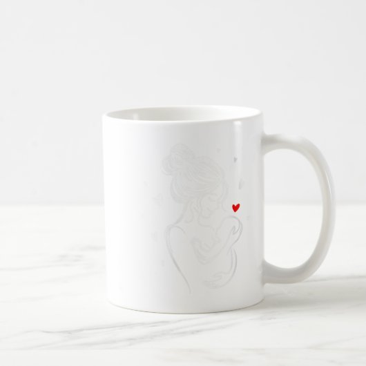 Frauen lieben Mum Baby Hug Herz Kind Geburt V-nec Kaffeetasse (Rechts)