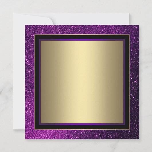 Frauen Lila Gold Masquerade Party Einladungen (Rückseite)