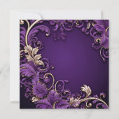 Frauen Lila Gold Shoe Geburtstagsparty Einladung (Rückseite)