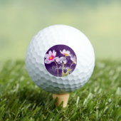 Frauen Lila Personalisierter Name der Blume Golfball (Insitu T-Shirt)